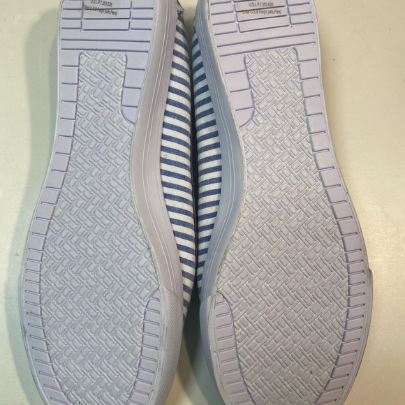 🔥 TOMMY HILFIGER BLUE WHITE STRIPPED BOAT SHOE MEN’S SZ 7.5 WOMEN SZ 9 UNISEX - Picture 7 of 8